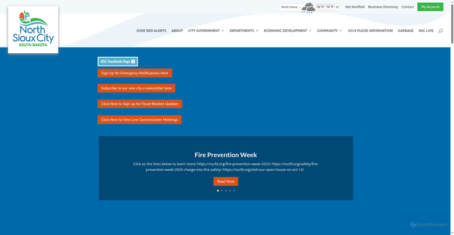 Security scan screenshot of https://northsiouxcity-sd.gov/