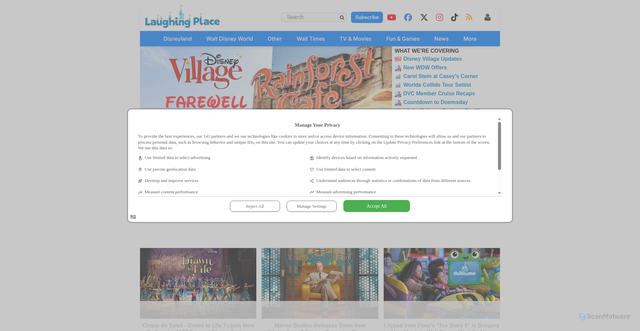 Security scan screenshot of https://laughingplace.com