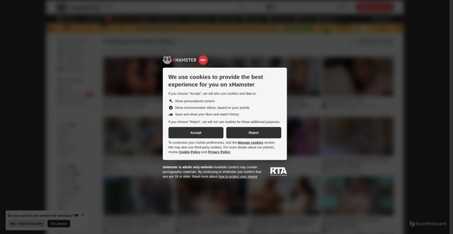 Security scan screenshot of collector.xhamster.com