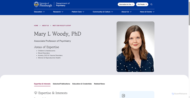 Security scan screenshot of https://www.psychiatry.pitt.edu/about-us/our-people/mary-l-woody-phd