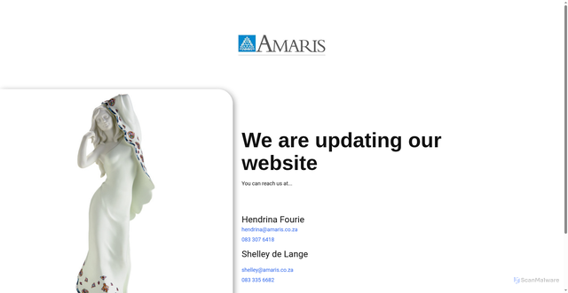 Security scan screenshot of https://amaris.co.za