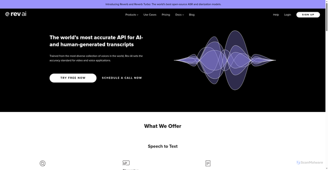 Security scan screenshot of https://rev.ai