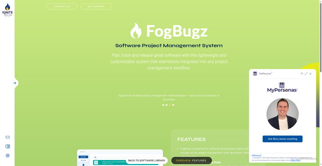 Security scan screenshot of https://fogbugz.com