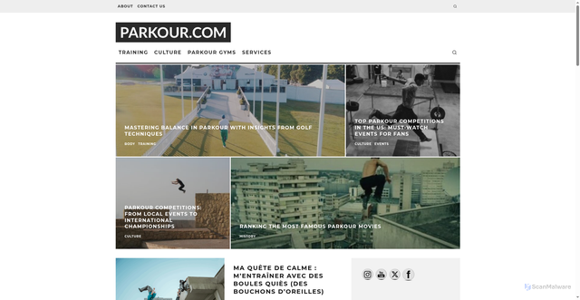 Security scan screenshot of https://parkour.com/