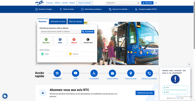 Security scan screenshot of https://www.rtcquebec.ca