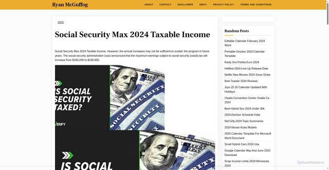 Security scan screenshot of https://davontekxy.pages.dev/posts/pjny-social-security-max-2024-taxable-income