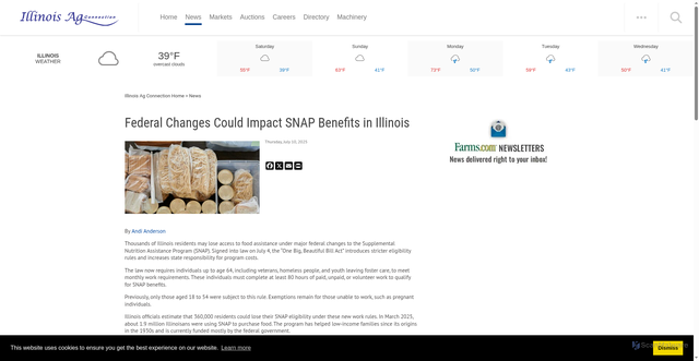 Security scan screenshot of https://illinoisagconnection.com/news/federal-changes-could-impact-snap-benefits-in-illinois