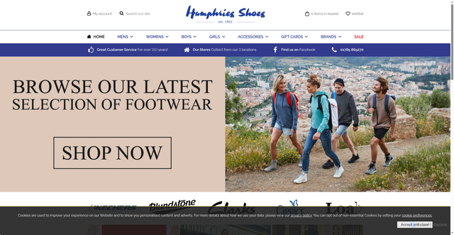 Security scan screenshot of https://www.humphriesshoes.co.uk