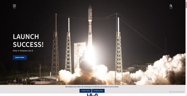 Security scan screenshot of https://ulalaunch.com