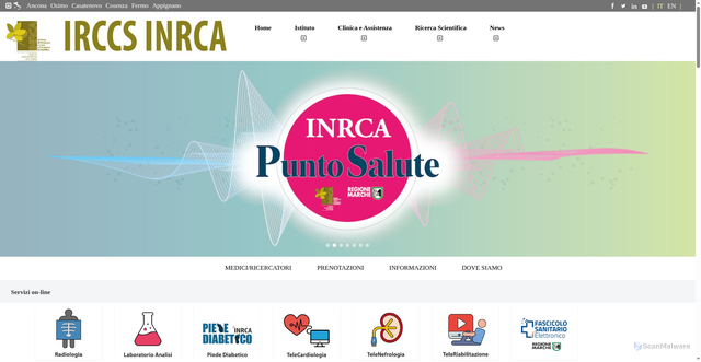 Security scan screenshot of https://www.inrca.it/inrca/
