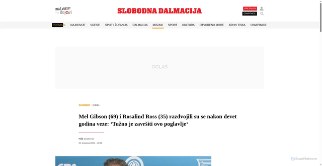 Security scan screenshot of https://slobodnadalmacija.hr/mozaik/scena/showbiz/mel-gibson-69-i-rosalind-ross-35-razdvojili-su-se-nakon-devet-godina-veze-tuzno-je-zavrsiti-ovo-poglavlje-1528112