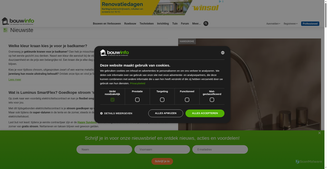 Security scan screenshot of https://www.bouwinfo.be