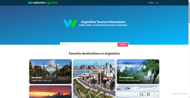 Security scan screenshot of https://www.welcomeargentina.com/index_i.html