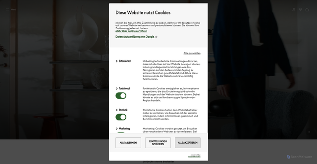 Security scan screenshot of https://www.bang-olufsen.com