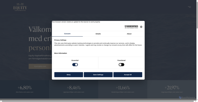 Security scan screenshot of https://equitykapital.se