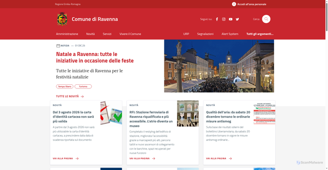 Security scan screenshot of https://comune.ravenna.it/