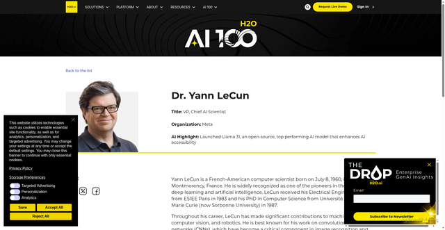 Security scan screenshot of https://h2o.ai/ai-100/winners/dr-yann-lecun/