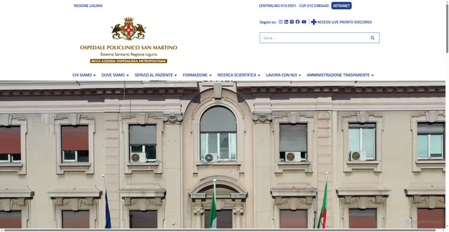 Security scan screenshot of https://www.ospedalesanmartino.it