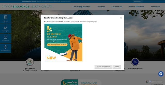 Security scan screenshot of https://cityofbrookings-sd.gov/