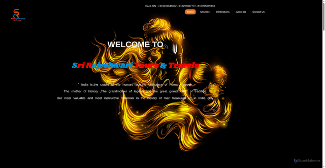 Security scan screenshot of http://shrirajeshwaritoursandtravels.com/