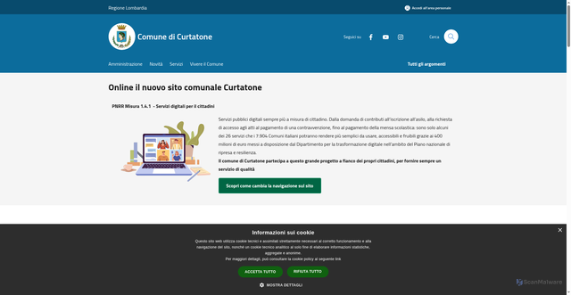Security scan screenshot of https://www.comune.curtatone.mn.it/it