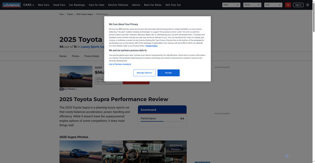 Security scan screenshot of https://cars.usnews.com/cars-trucks/toyota/supra/performance
