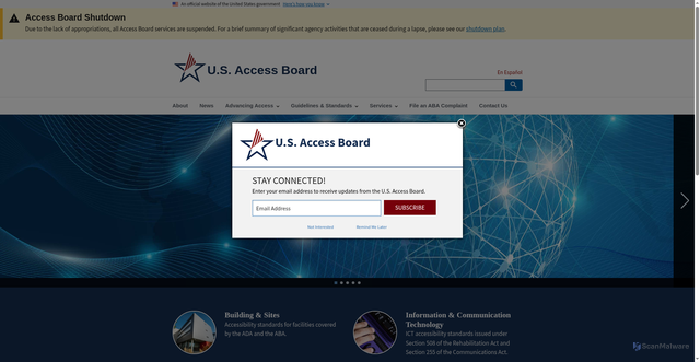 Security scan screenshot of https://www.access-board.gov/