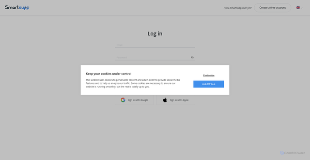 Security scan screenshot of https://app.smartsupp.com