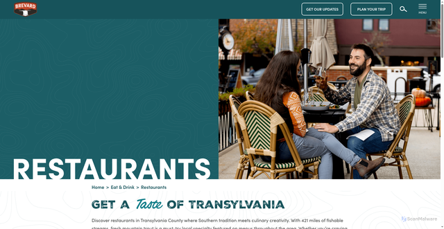 Security scan screenshot of https://explorebrevard.com/eat-drink/restaurants/
