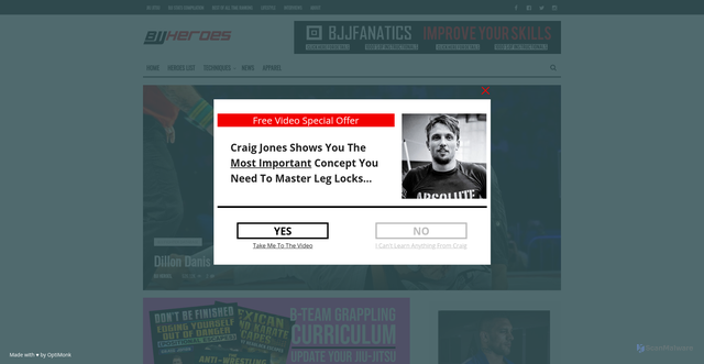 Security scan screenshot of https://www.bjjheroes.com/bjj-fighters/dillon-danis