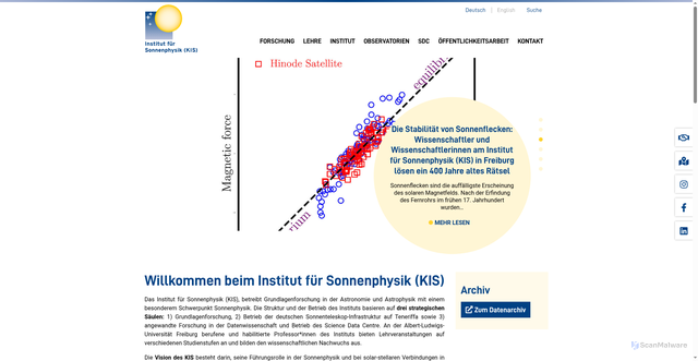 Security scan screenshot of http://www.kis.uni-freiburg.de