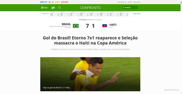 Security scan screenshot of https://globoesporte.globo.com/futebol/futebol-internacional/jogo/08-06-2016/brasil-haiti