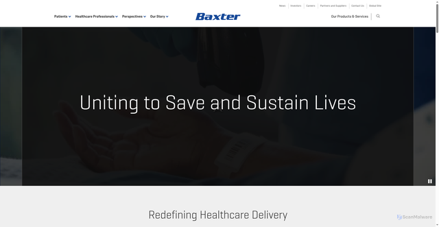 Security scan screenshot of https://baxter.com