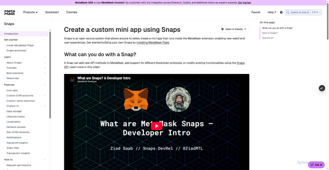 Security scan screenshot of https://metamask-docs-keec0mi8n-consensys-ddffed67.vercel.app/snaps/