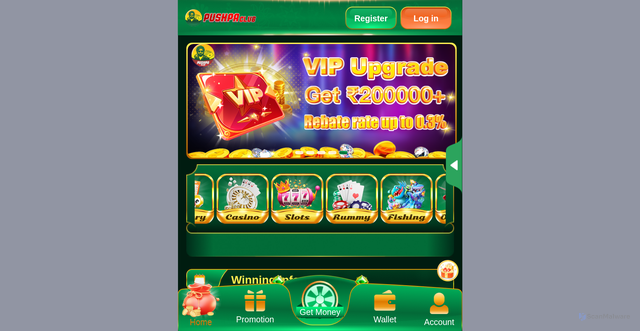 Security scan screenshot of http://pushpaclub2.com/