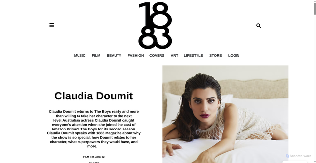 Security scan screenshot of https://1883magazine.com/claudia-doumit/