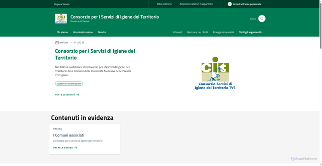 Security scan screenshot of https://www.bacinotv1.it