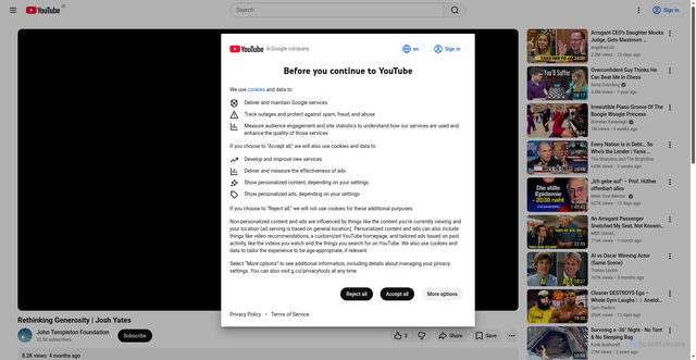 Security scan screenshot of https://www.youtube.com/watch?v=KkQzelzuWpM&utm_source=Receive+News+from+the+John+Templeton+Foundation&utm_campaign=62781a7d0e-EMAIL_CAMPAIGN_2025_templetonideas_20251210&utm_medium=email&utm_term=0_-42837b4b08-97355777