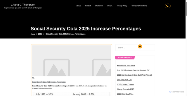 Security scan screenshot of https://charlacthompsonv.pages.dev/bbbdu-social-security-cola-2025-increase-percentages-suhcp/