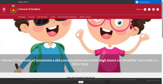 Security scan screenshot of https://www.comune.gradara.pu.it/