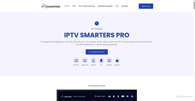 Security scan screenshot of https://iptvsmarterpro.se