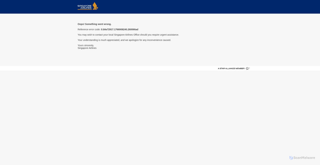Security scan screenshot of https://www.singaporeair.com/en_UK/us/home
