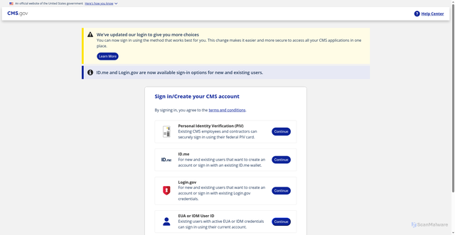 Security scan screenshot of https://seed.cms.gov