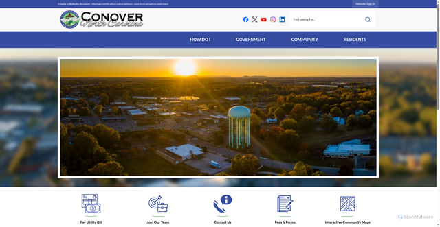 Security scan screenshot of https://conovernc.gov/