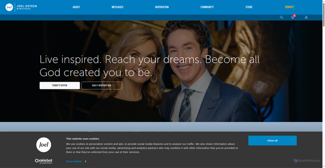 Security scan screenshot of https://www.joelosteen.com/