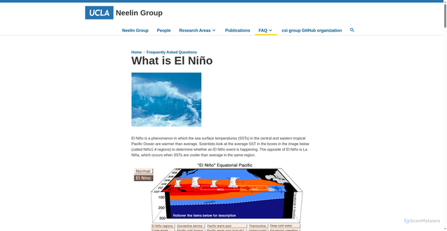 Security scan screenshot of https://atmos.ucla.edu/csi/global-warming-faq/what-is-el-nino/