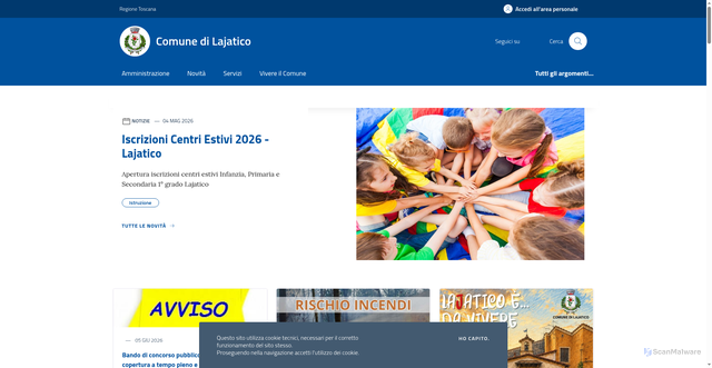 Security scan screenshot of https://www.comune.lajatico.pi.it