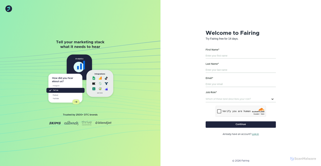 Security scan screenshot of https://app.fairing.co
