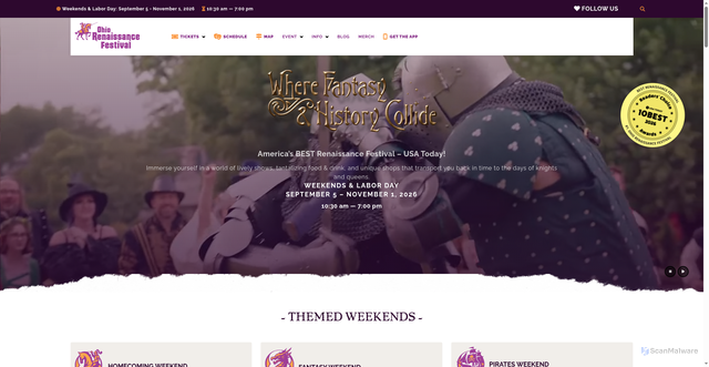 Security scan screenshot of https://renfestival.com/
