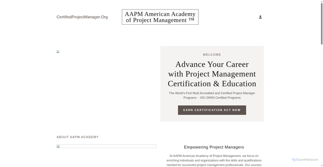 Security scan screenshot of https://certifiedprojectmanager.org/